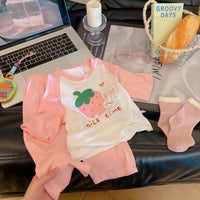 Kids Modal Pajama Set Short Sleeve Top and Pants for Boys and Girls
