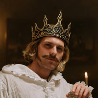 Medieval Retro King Queen Crown for Halloween Masquerade Cosplay