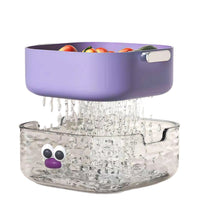 Multifunctional Double-Layer Drain Basket for Kitchen and Living Room, Fruit Storage Bowl, Vegetable Washing Basin Set