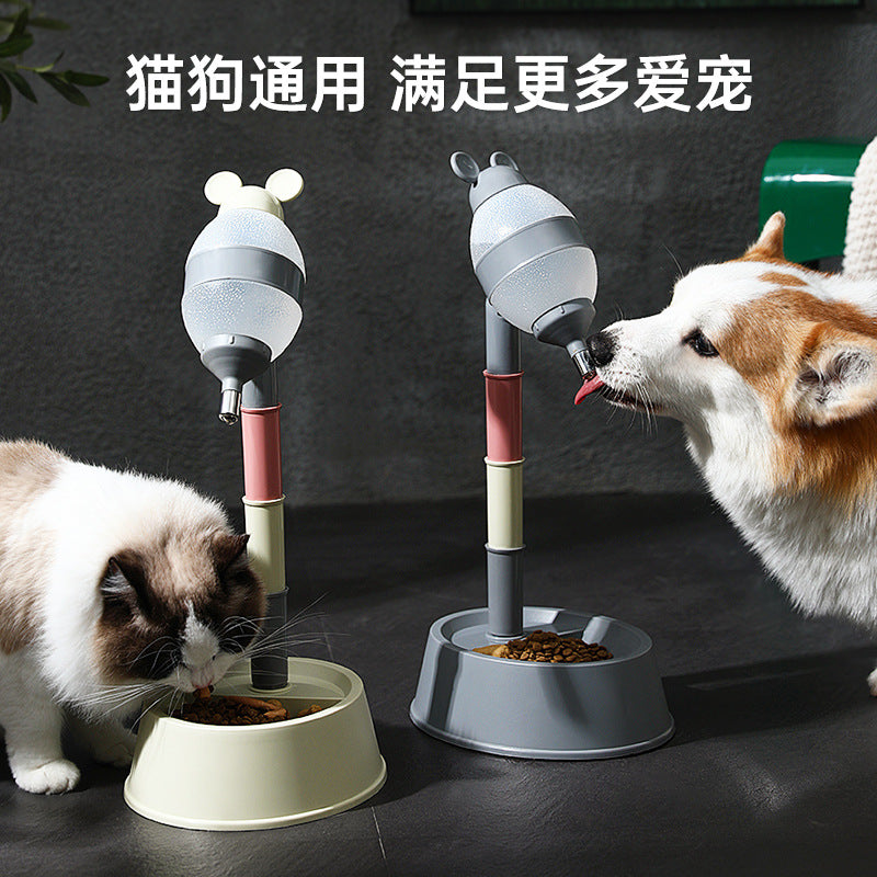 Pet Water Dispenser Bowl with Roller Ball for Dogs and Cats, Elevated Feeder
