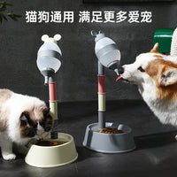 Pet Water Dispenser Bowl with Roller Ball for Dogs and Cats, Elevated Feeder