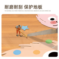 Cartoon Transparent Floor Mat Waterproof Non-Slip Washable PVC Chair Mat for Hardwood Floor Protection