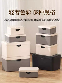 Lockable Desktop Storage Box with 4-Digit Combination Lock, Large Capacity Organizer for Jewelry, Keys, Phone and Tablet