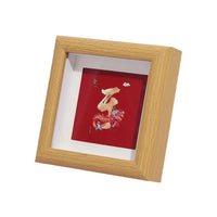 Chinese Style Double Happiness Calligraphy Mini Photo Frame Wooden Desktop Ornament