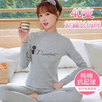 100% Cotton Thermal Underwear Set for Teens and Women - Thin Base Layer for Autumn/Winter