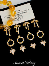 18K Gold Plated Hollow Floral Bowknot Pendant for DIY Bracelets and Necklaces