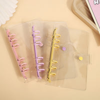 Minimalist Macaron Transparent 6-Hole A6/A5 Loose-Leaf Notebook with PVC Soft Cover