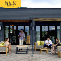 Outdoor Nordic Rattan Sofa for Patio Garden, Modern Minimalist Design