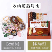Solid Wood Jewelry Display Stand for Necklaces Bracelets and Collectibles, Multi-tier Organizer