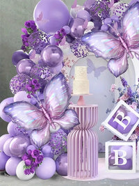 Purple Butterfly Balloon Set for Birthday Parties and Weddings