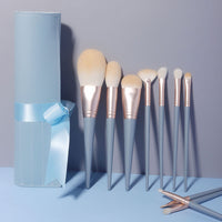 Blue Bridge 10-Piece Soft Bristle Makeup Brush Set with Blush and Powder Brushes