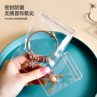 PVC Anti-Tarnish Sealed Jewelry Storage Bags, Transparent Zip Pouches for Earrings, Necklaces, and Accessories