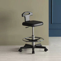 Swivel Adjustable Bar Stool with Wheels for Home Office Lab