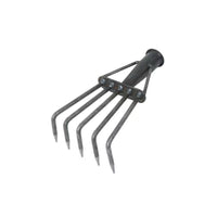 5-Tine Garden Hand Rake for Weeding, Planting, and Cultivating