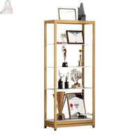 Wall-Mounted Display Cabinet for Medals, Trophies, and Certificates with Tempered Glass or Wooden Shelves