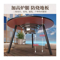 Portable Folding BBQ Grill Table with Charcoal Heater for Outdoor Patio & Camping