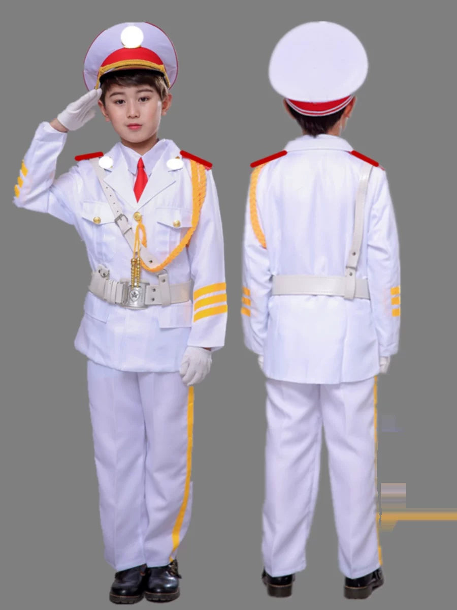 Kids' Honor Guard Military Band Performance Costume Set
