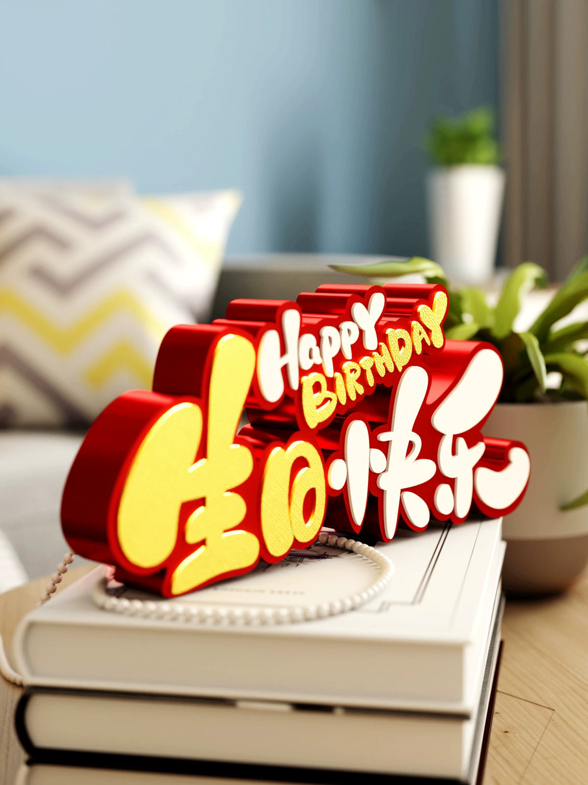 Happy Birthday Party 3D Letter Tabletop Decoration