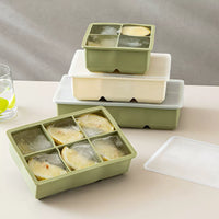 Food-Grade Soft Silicone Large Ice Cube Tray with Lid - Easy Release Ice Maker Mold for Freezer