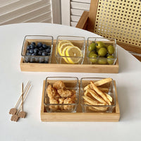 Divided Glass Serving Dish for Snacks, Fruits, Nuts, and Candies