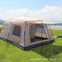 Large Outdoor Camping Tent with 2 Rooms, Sun Protection, and Rainproof Design for 5-12 People