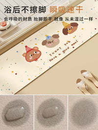 Cartoon Absorbent Non-Slip Bathroom Mat Quick Dry Toilet Door Mat