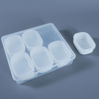 Clear 6-Compartment PP Plastic Storage Box for Toys, Stationery, Jewelry, Hardware, and Desktop Organization