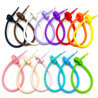 210mm Reusable Silicone Cable Ties for Cord Management and DIY Crafts, 30-Pack