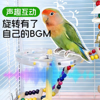 Parrot Rotating Windmill Perch with Chewing Toy for Small to Medium Birds