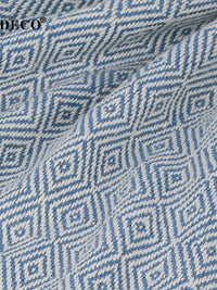 LiDeco Indian Imported Blue Diamond Pattern Cotton Throw Blanket for Office and Home