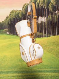 Women's Lightweight Golf Bag with Crown Decor, Portable Single Shoulder Wine Red Ball Pouch