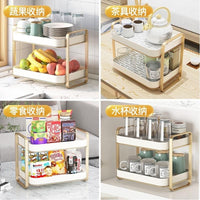 2-Tier Countertop Cup Drying Rack with Drain Tray for Kitchen and Living Room
