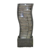 Indoor/Outdoor Tiered Rockery Fountain with LED Light - Zen Garden Water Feature for Home & Patio Decor