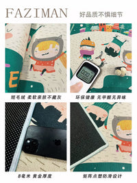 2026 New Kids Room Cartoon Animal Rug Non-Slip Floor Mat for Computer Chair Reading Area Bedside