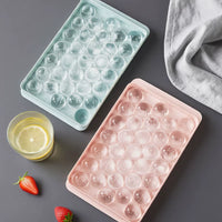Spherical Ice Cube Mold with Lid, 33-Grid Ice Ball Maker for Freezer, Creative Silicone Ice Tray