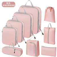 Travel Compression Packing Cubes Set with Shoe Bag for Luggage Organization