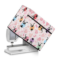 Sewing Machine Dust Cover with Ladybug Strawberry Floral Print, Washable & Foldable