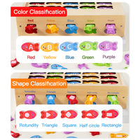 Magnetic Letter & Shape Fishing Game Wooden Montessori Educational Toy for Kids