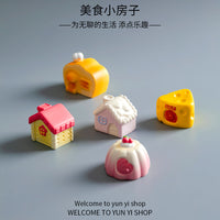 Miniature Cartoon Food House Figurines for Micro Landscape Decor