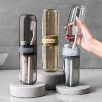 Portable Travel Toothbrush Toothpaste Holder and Mouthwash Cup Set