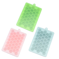 33-Grid Food Grade Silicone Ice Cube Tray with Lid, Honeycomb Design for Homemade Ice and Baby Food Storage