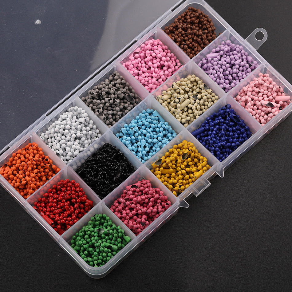 15-Color Boxed Ball Chains for DIY Crafts, Keychains, and Guka Decorations