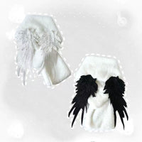 Handmade Angel Wing Embroidered Plush Lolita Scarf