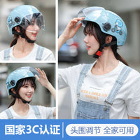 3C Certified Electric Motorcycle Half Helmet for Men and Women, Universal Four Seasons, Sunscreen Visor