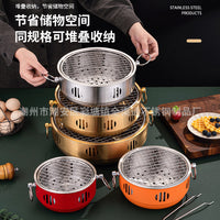 Korean Style Portable Charcoal Grill for Home Outdoor Camping BBQ Skewers Roasting Meat Tea Stove