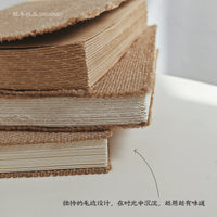 Jomoo Linen Frayed Edge Blank Notebook Vintage Kraft Paper Handmade Journal for Gifts