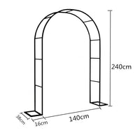 Metal Garden Arch for Climbing Plants, Roses, and Vines - Outdoor Arbor Trellis with Base
