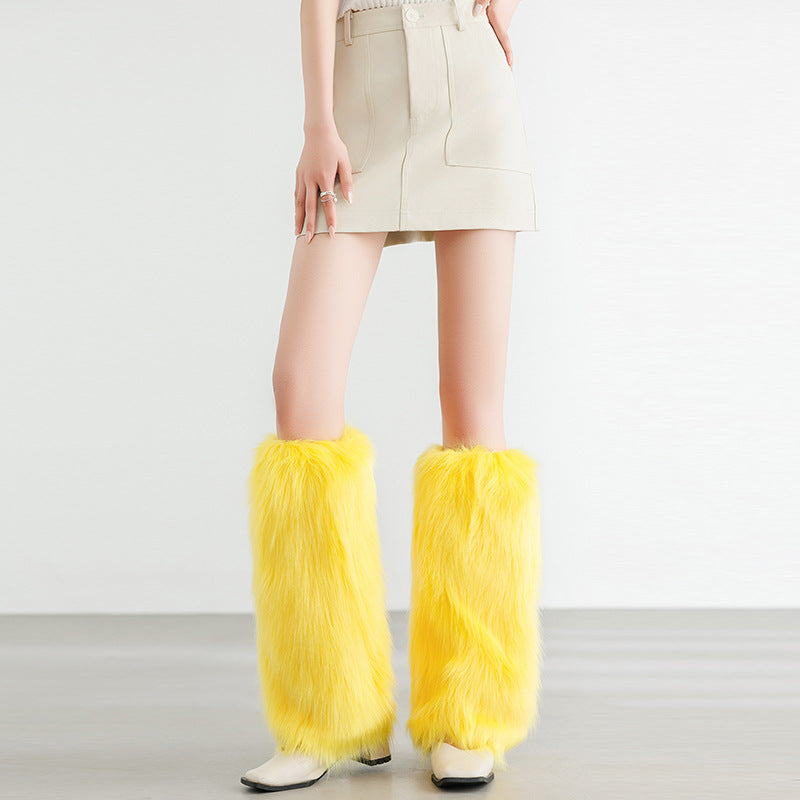 Women's Faux Fur Boot Cuffs Leg Warmers Short Ankle or Long Calf Length