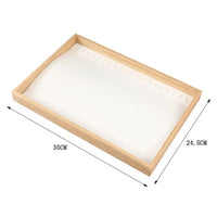 Bamboo Wood Necklace and Bracelet Display Tray for Jewelry Organization