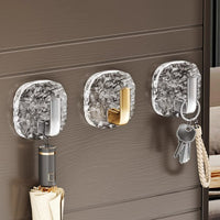 Luxury Glacier Self-Adhesive Hooks for Bathroom and Kitchen - No-Drill Wall Mount Coat and Hat Hangers